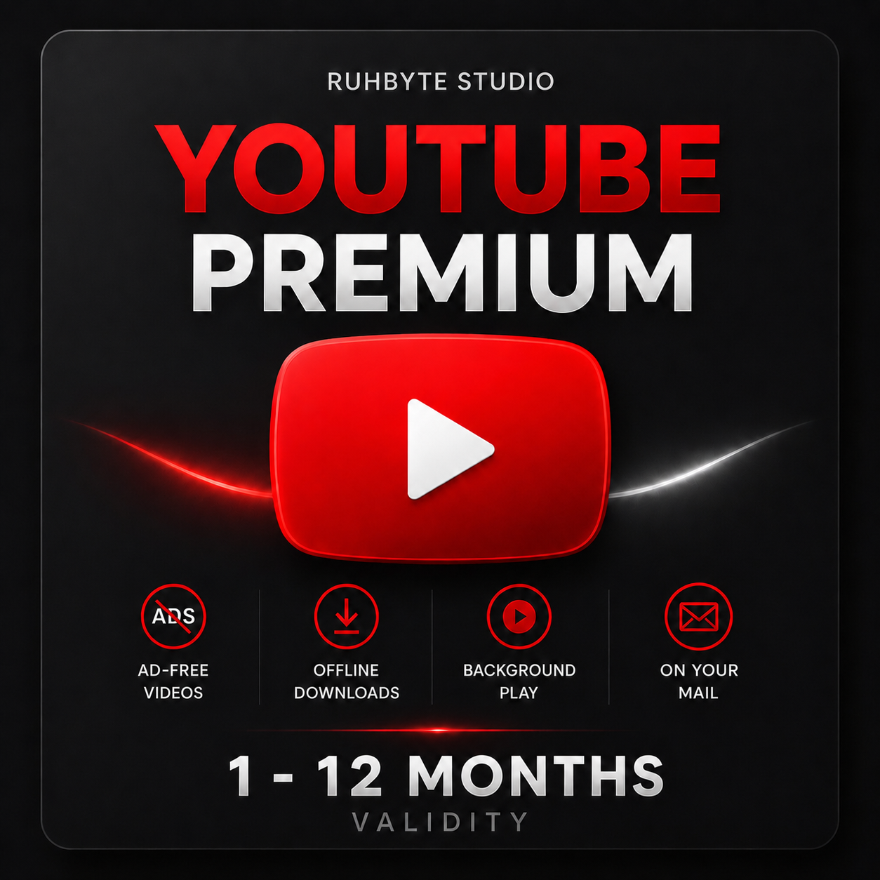 YouTube Premium Subscription (1 - 12 Months)